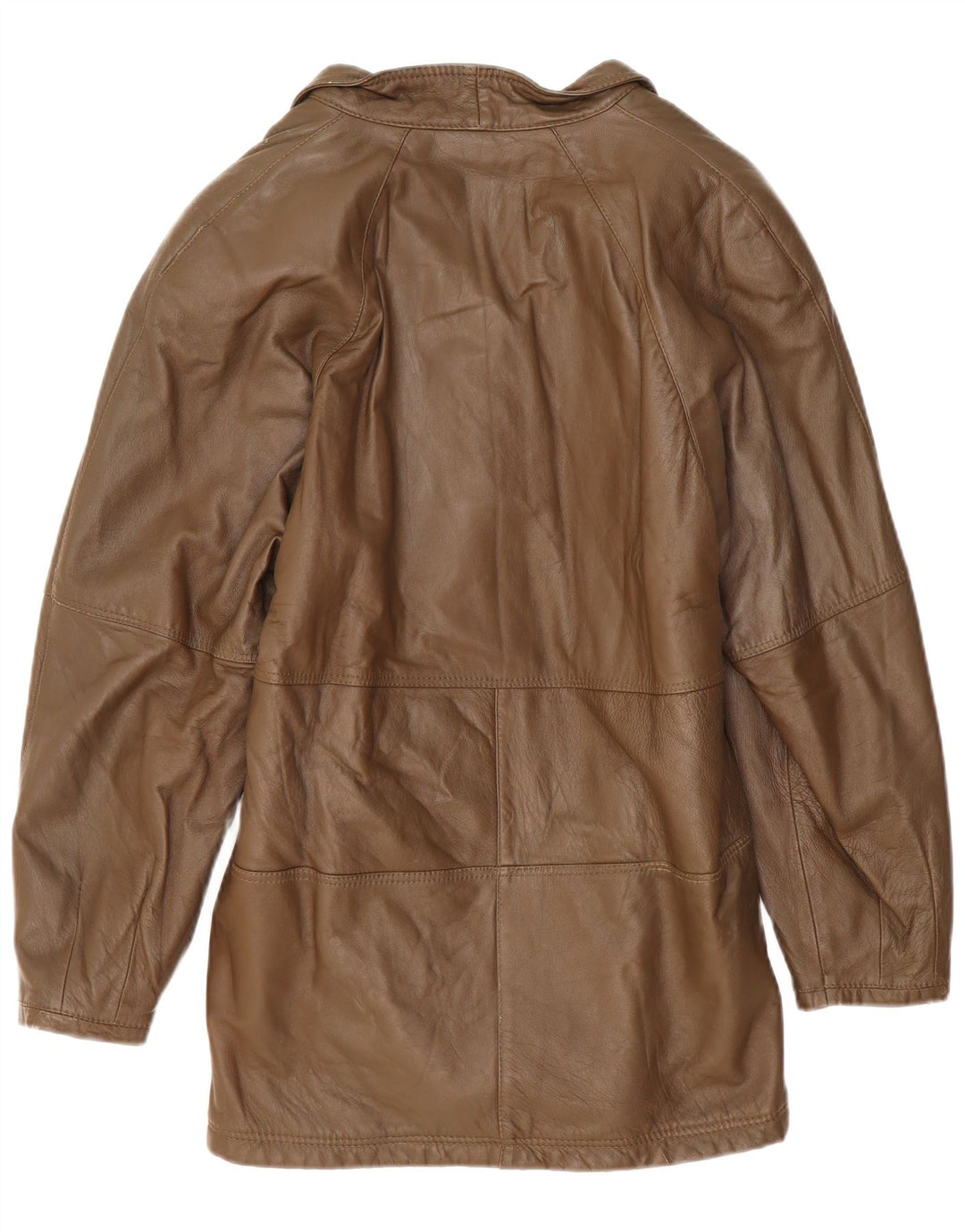 Jaqueta de couro feminina vintage UK 16 grande marrom