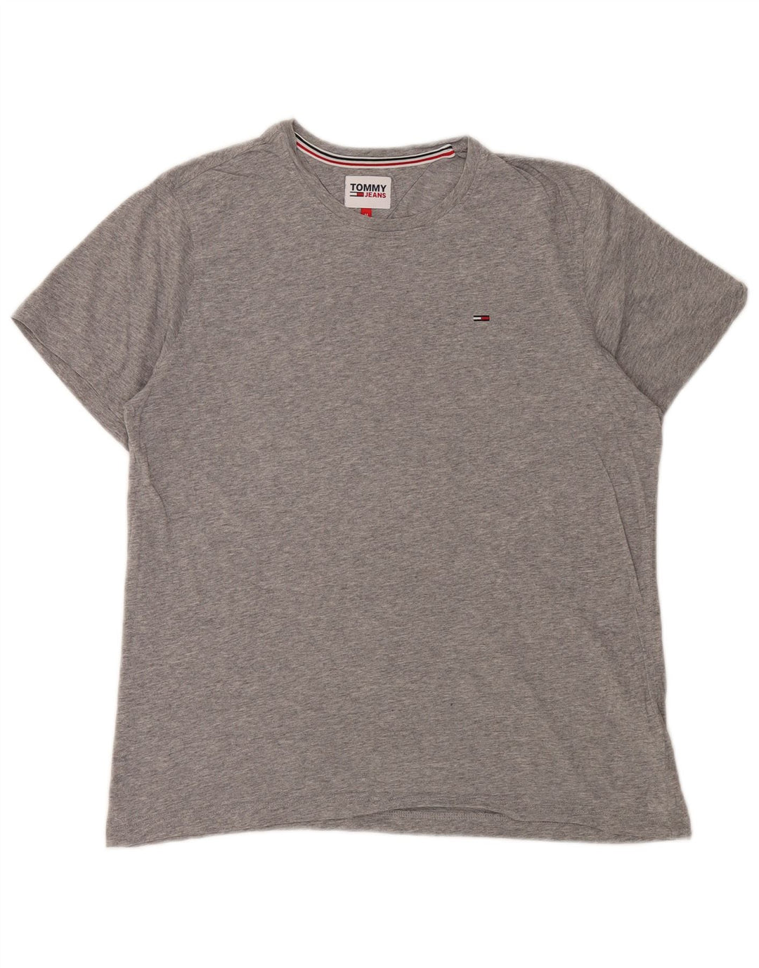 Camiseta masculina TOMMY HILFIGER de algodão cinza médio
