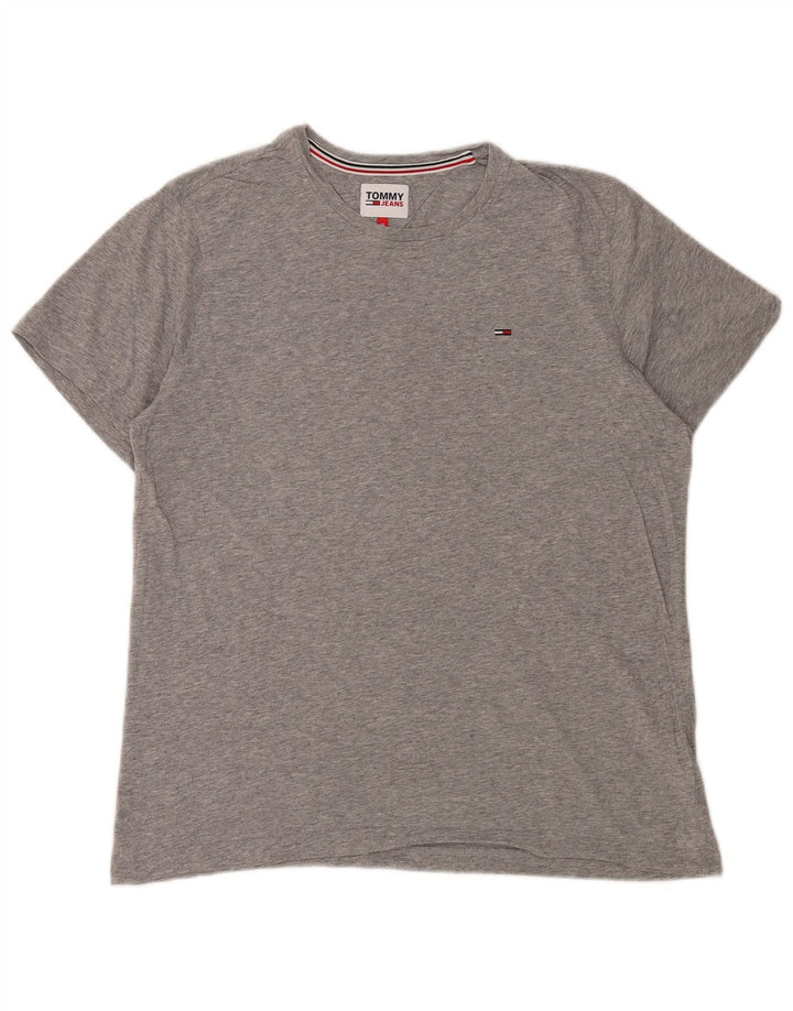 Camiseta masculina TOMMY HILFIGER de algodão cinza médio