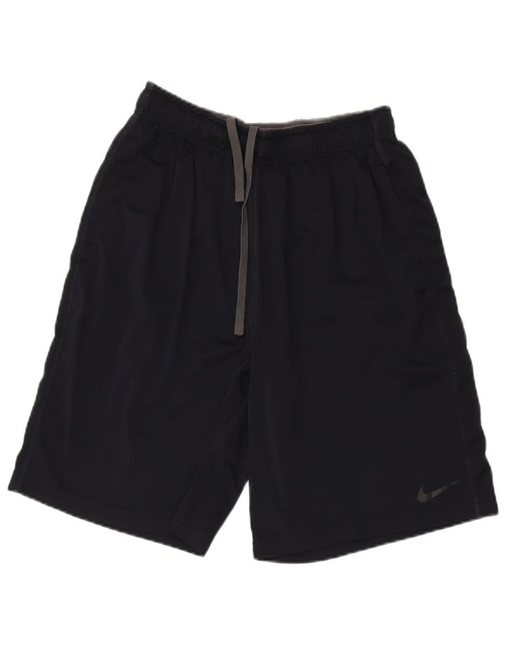 Shorts esportivos femininos Nike Dri Fit UK 14 médio azul marinho poliéster