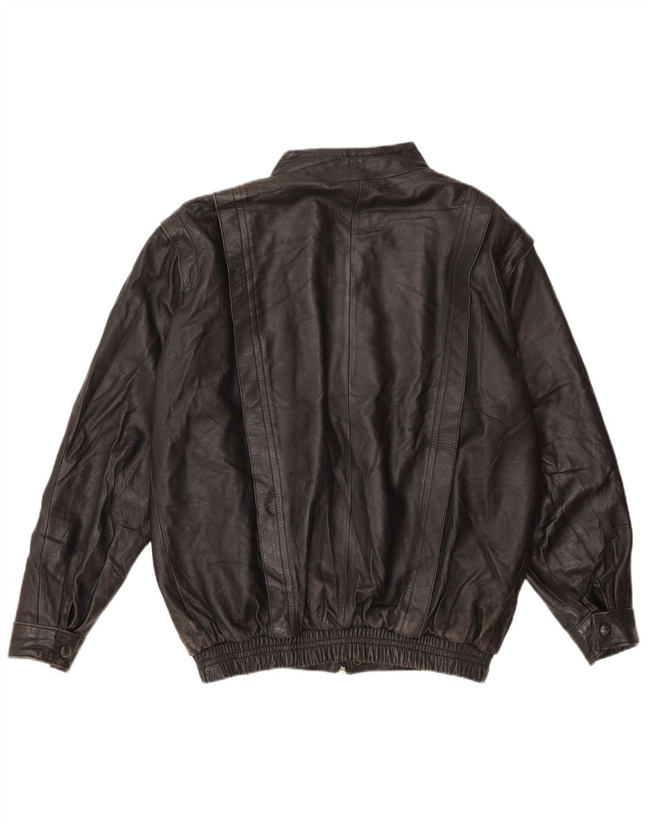 Jaqueta de couro masculina vintage UK 36 pequena preta