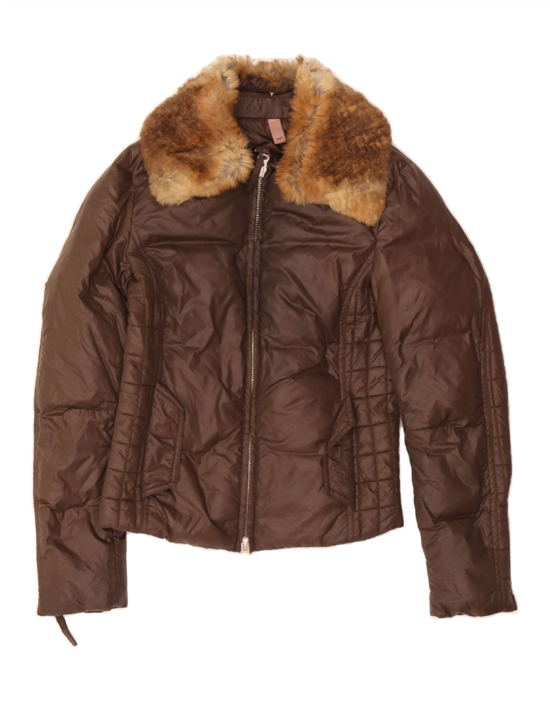 JECKERSON Womens Padded Jacket UK 10 Small Brown Nylon Vintage Jeckerson and Second-Hand Jeckerson from Messina Hembry 