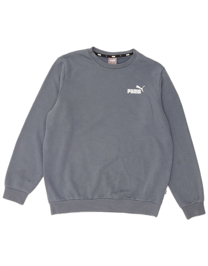 PUMA Mens Moletom Jumper Médio Algodão Cinza