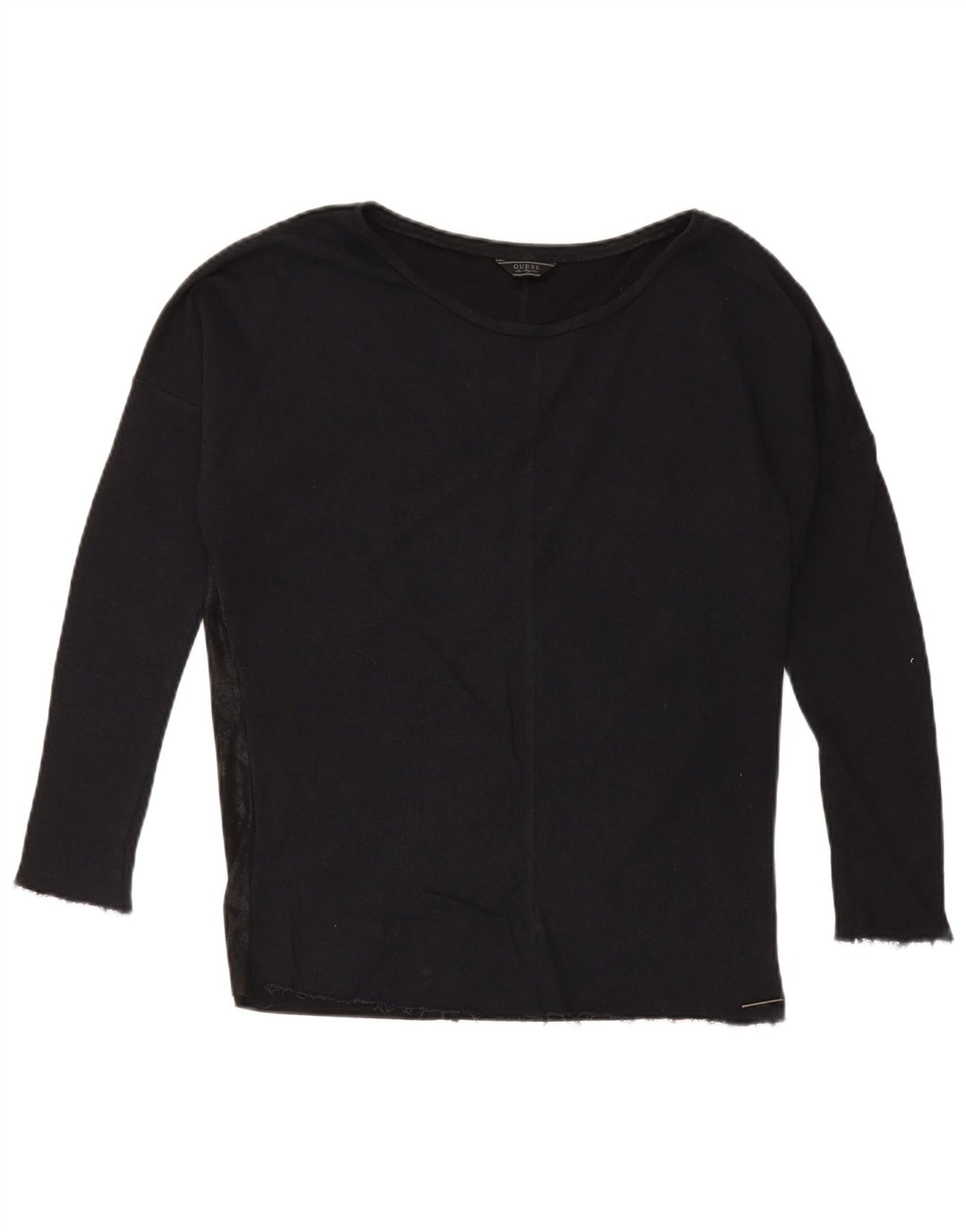 Guess Top feminino oversized manga comprida Reino Unido 10 pequeno preto