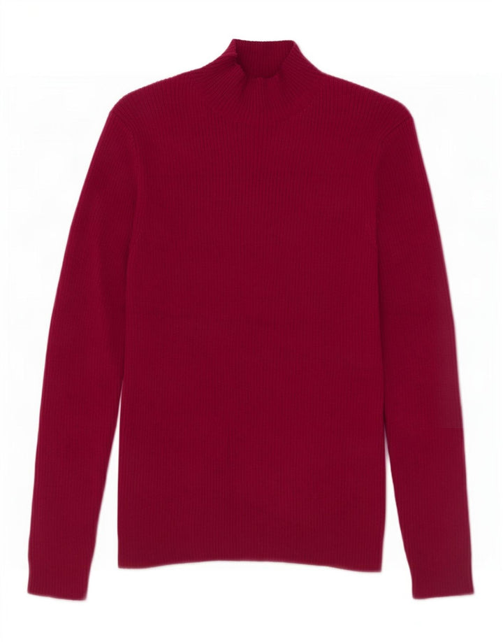 Suéter feminino Marks & Spencer com gola tartaruga Reino Unido 14 grande roxo