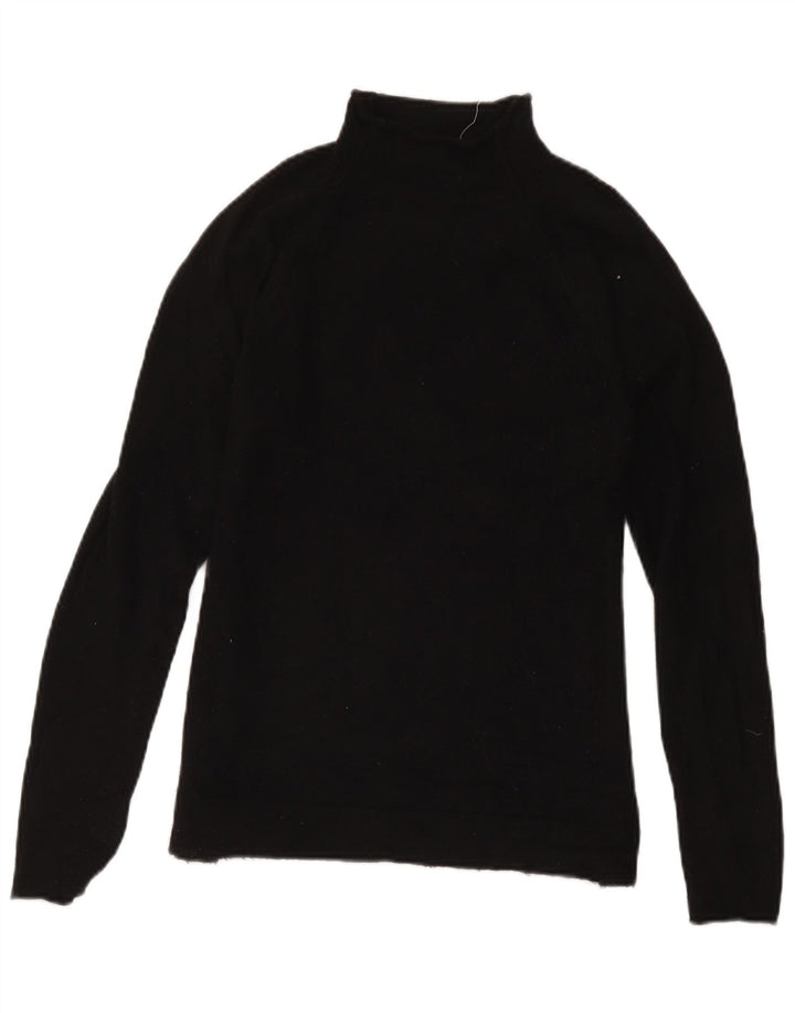 Suéter feminino Gap com gola tartaruga Reino Unido 10 lã merino preta pequena