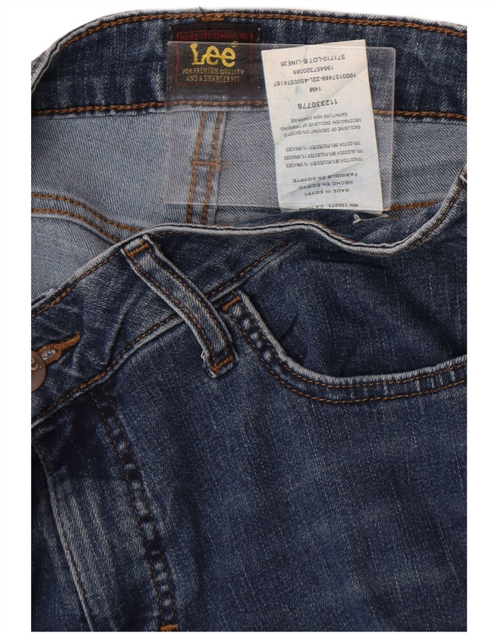 Jeans capri feminino de cintura alta Lee US 14 XL W34 L22 azul poliéster