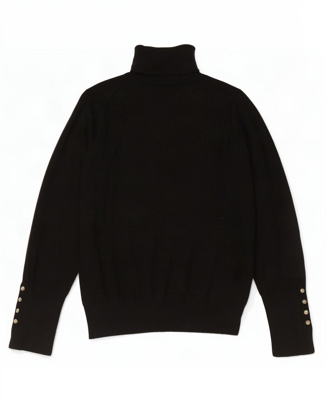 Zara Suéter feminino com gola redonda e gola redonda, preto pequeno, 10