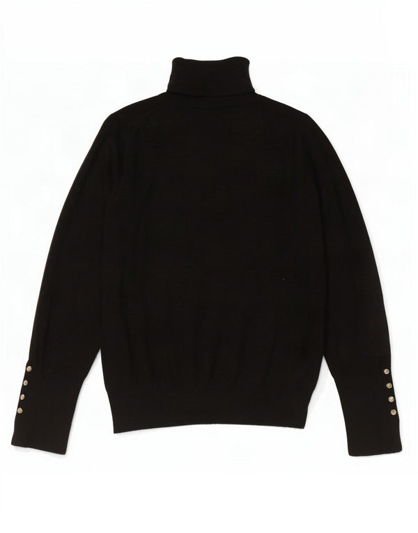 Zara Suéter feminino com gola redonda e gola redonda, preto pequeno, 10