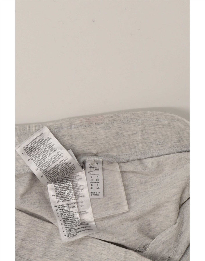 Adidas Womens Graphic Leggings UK 12 Medium Grey Colourblock Algodão