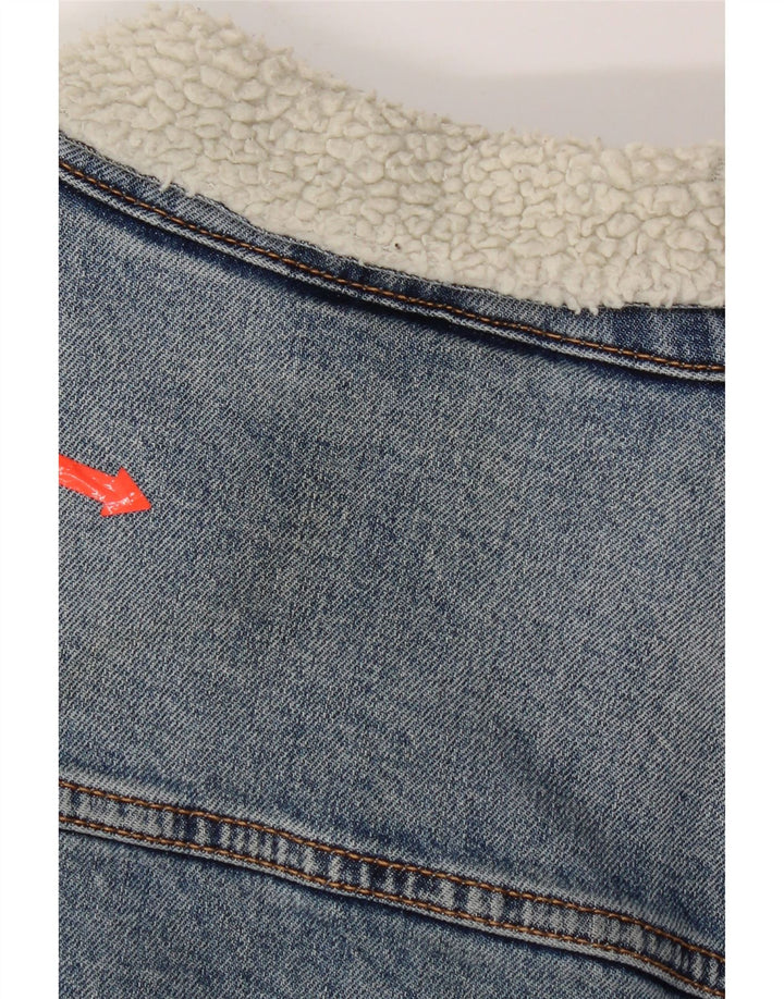 Jaqueta jeans masculina Sherpa Levi's UK 36 algodão azul pequeno