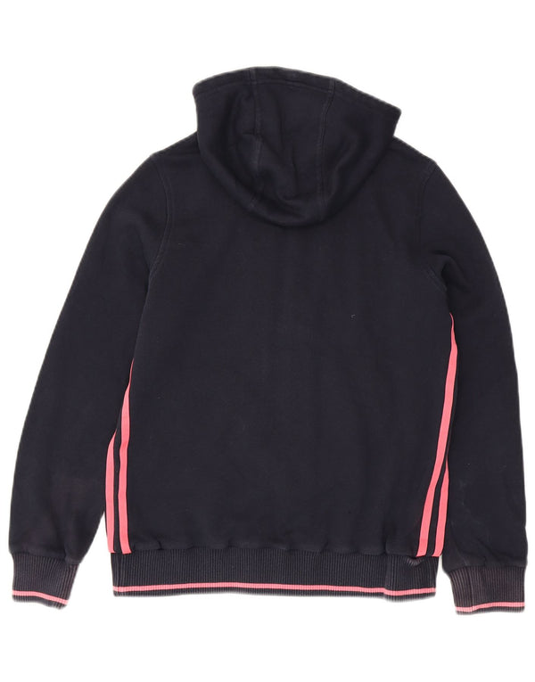 Suéter Adidas feminino com capuz e zíper 13-14 anos azul marinho algodão