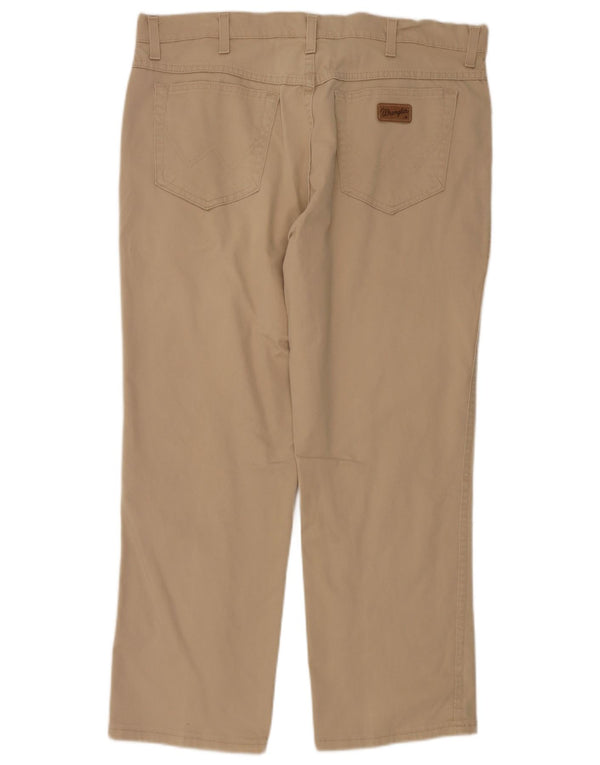 Calça Wrangler masculina reta casual W38 L28 bege