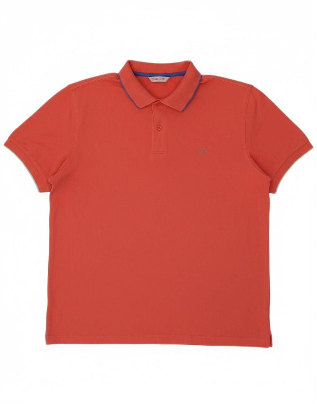 Camisa polo masculina SUN68 grande algodão laranja