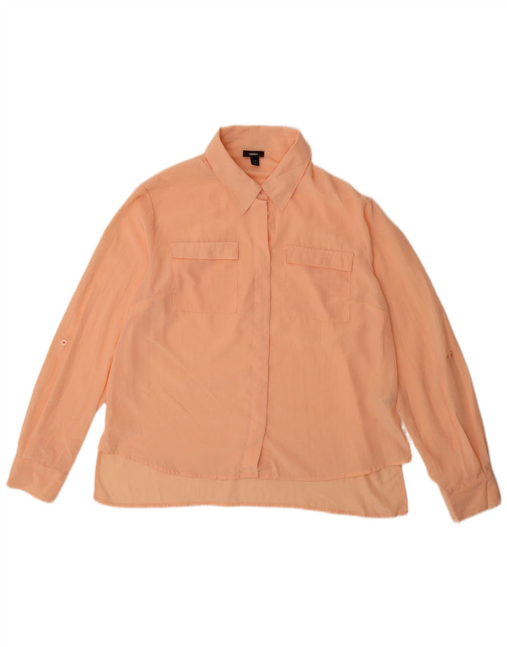 Blusa feminina Mossimo UK 16 grande poliéster laranja