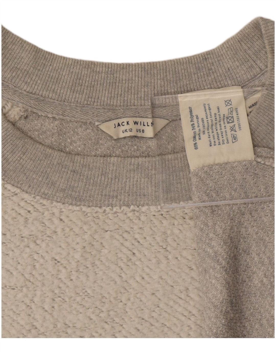 Jack Wills moletom feminino cropped Reino Unido 12 algodão cinza médio