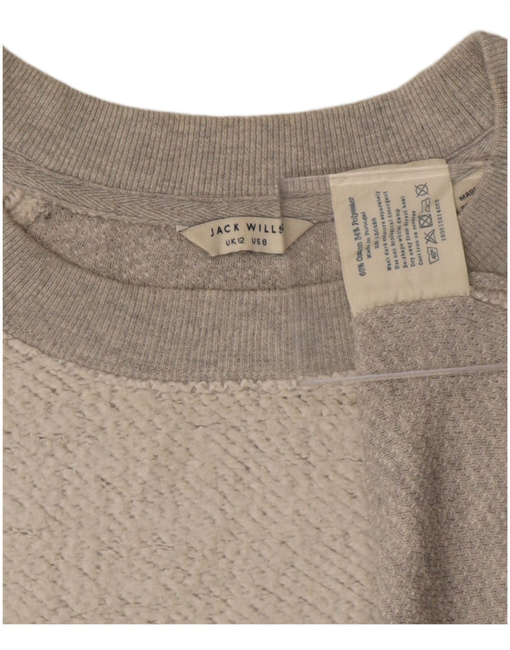 Jack Wills moletom feminino cropped Reino Unido 12 algodão cinza médio
