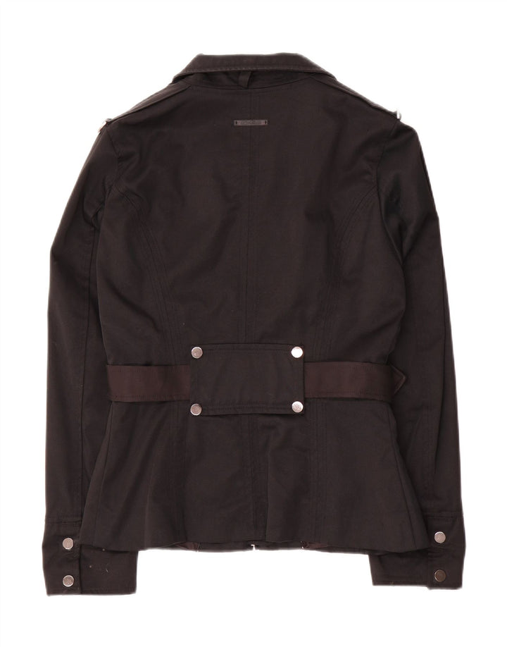 Jaqueta militar feminina Zara UK 10 pequena preta