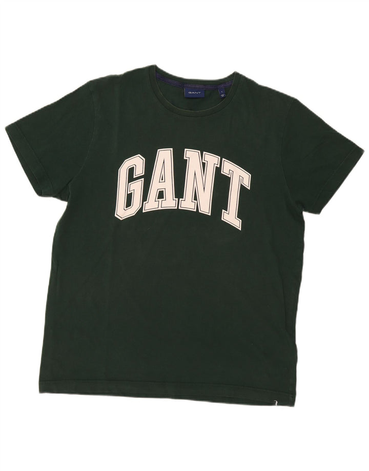 Gant Camiseta masculina gráfica Top grande algodão verde