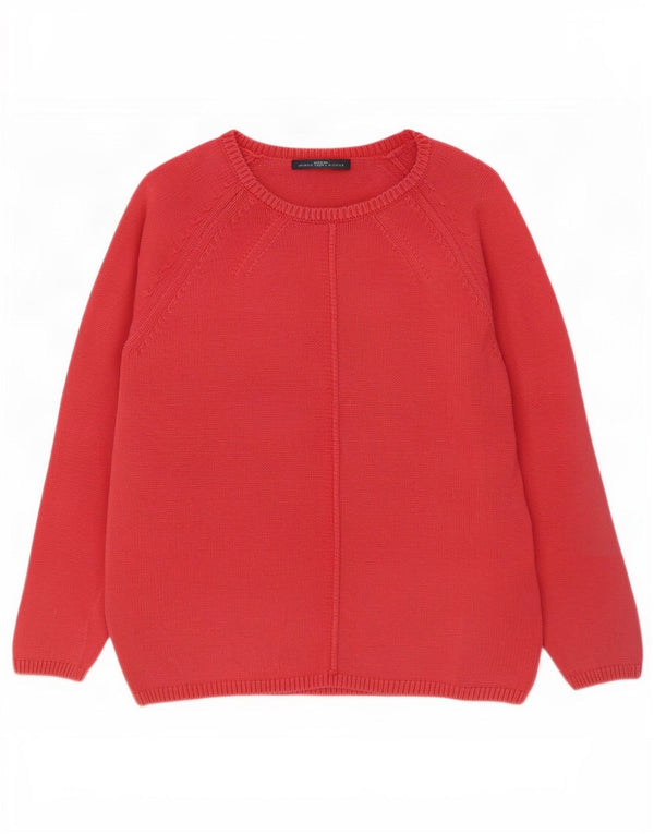 Suéter feminino Marks & Spencer com gola canoa Reino Unido 16 grande algodão rosa