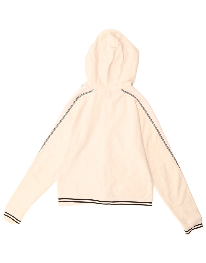 Suéter Puma Feminino Crop Zip Hoodie UK 12 Médio Branco