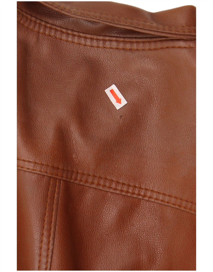 Jaqueta de couro masculina vintage UK 38 marrom médio