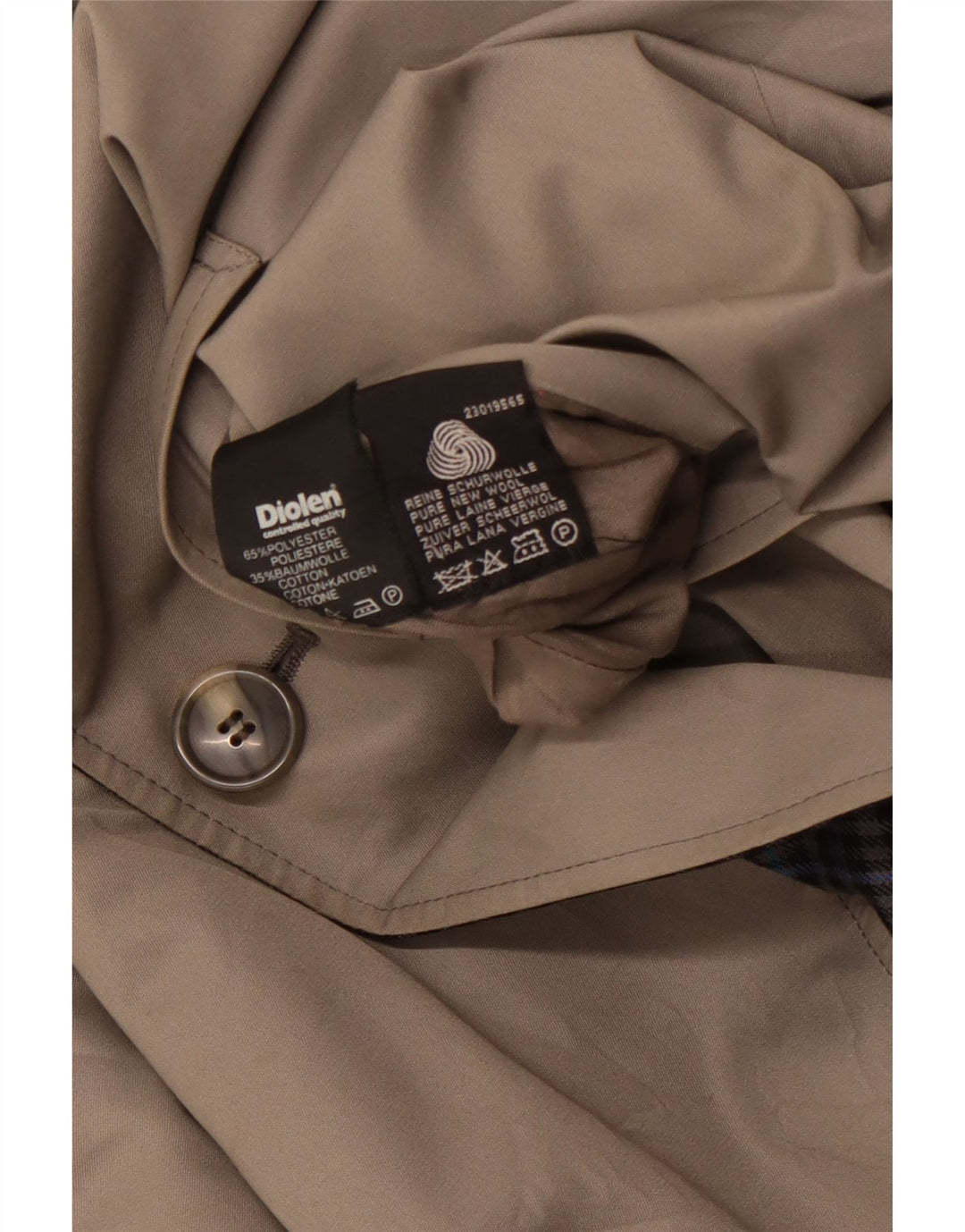 Casaco impermeável masculino reversível DIOLEN UK 40 poliéster xadrez cinza grande