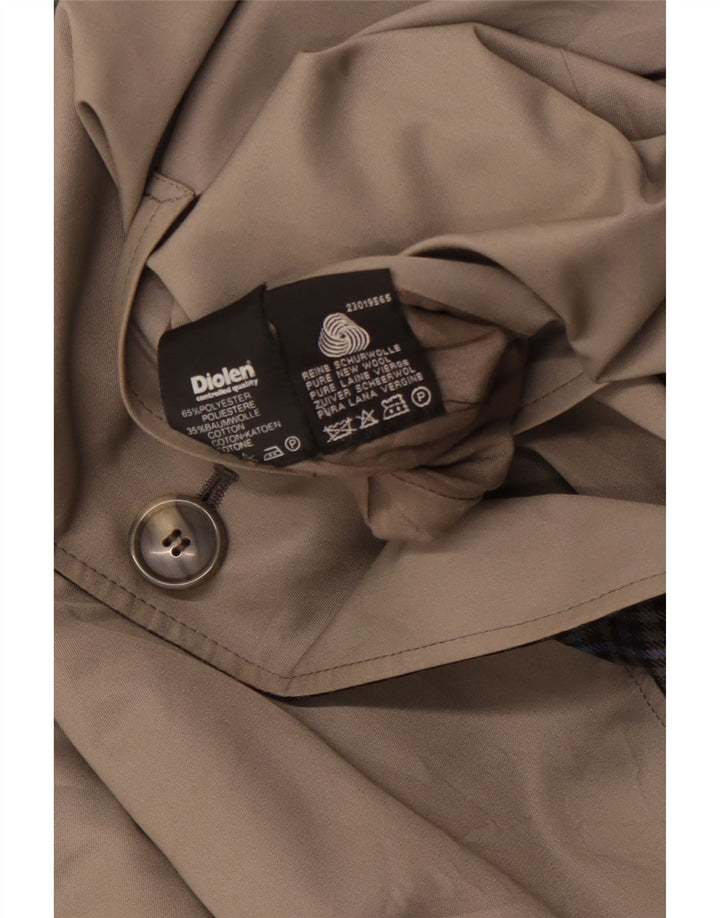 Casaco impermeável masculino reversível DIOLEN UK 40 poliéster xadrez cinza grande