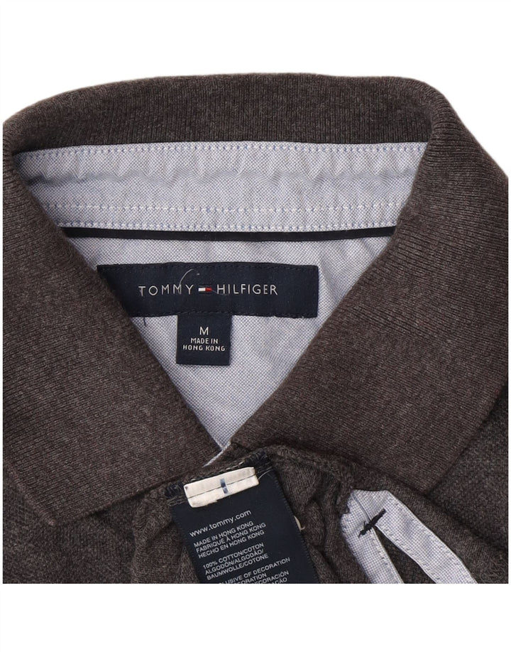 Camisa polo masculina TOMMY HILFIGER algodão cinza médio