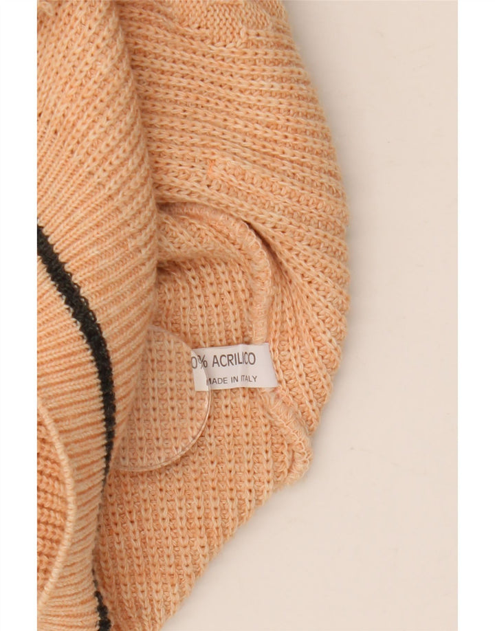 Suéter vintage masculino solto cardigã médio bege acrílico
