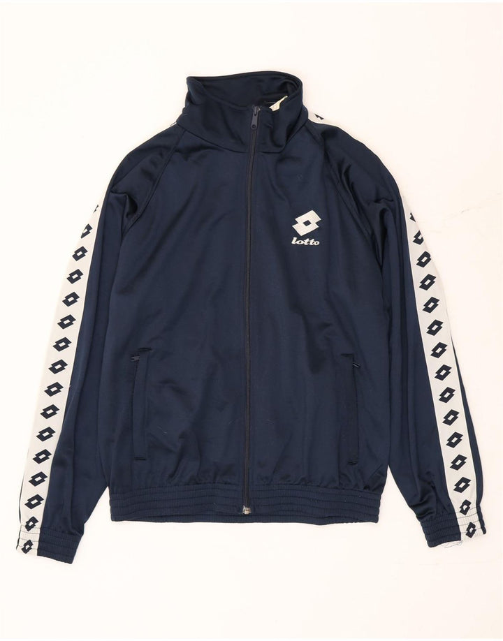 Lotto masculino gráfico agasalho jaqueta grande bloco colorido azul marinho