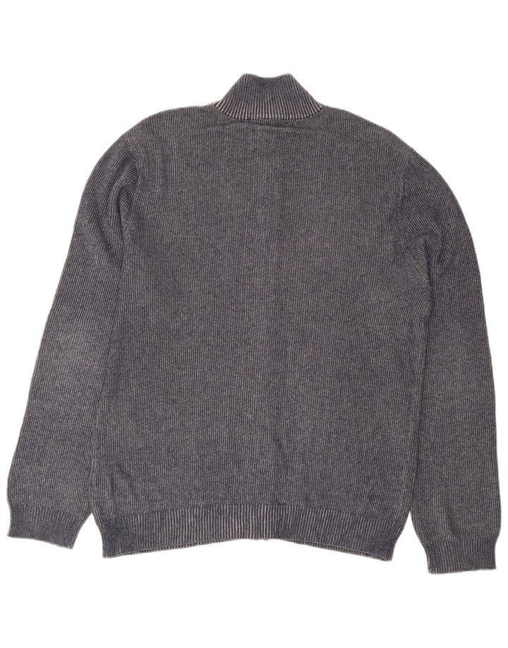 Suéter cardigã masculino Calvin Klein Jeans grande algodão azul marinho