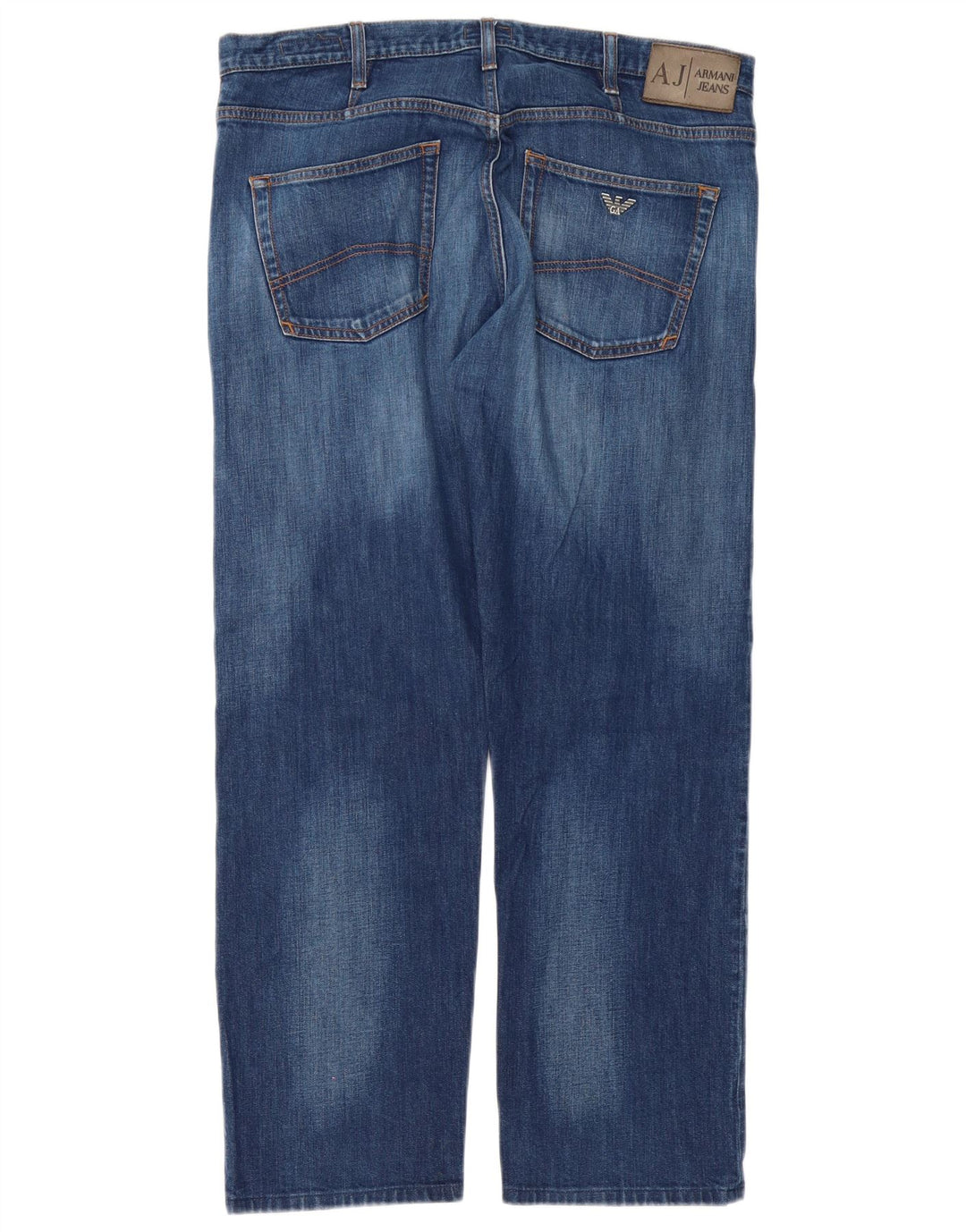 Armani Masculino Regular Straight Jeans W36 L30 Azul Algodão