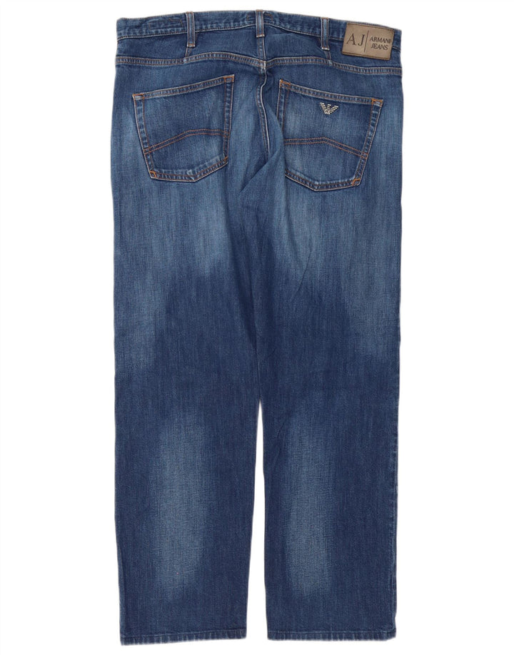 Armani Masculino Regular Straight Jeans W36 L30 Azul Algodão