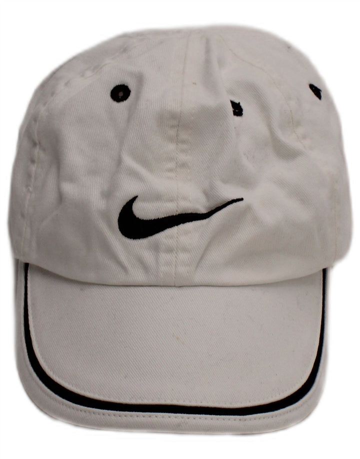 Boné de beisebol Nike Boys 7-8 anos pequeno/médio algodão branco