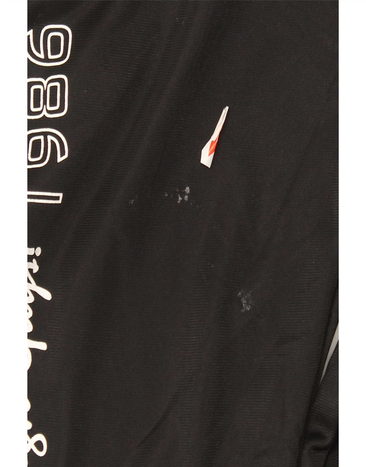 Calça de treino gráfica masculina Tio Sam, poliéster preto médio