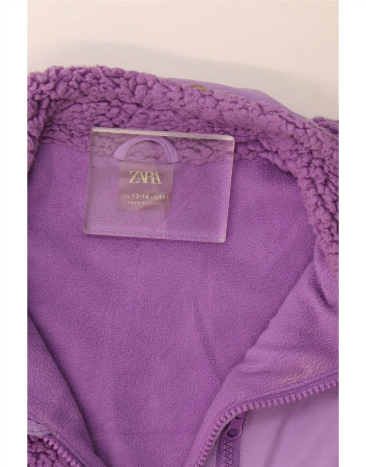Zara Jaqueta de lã para meninas 13-14 anos Roxo
