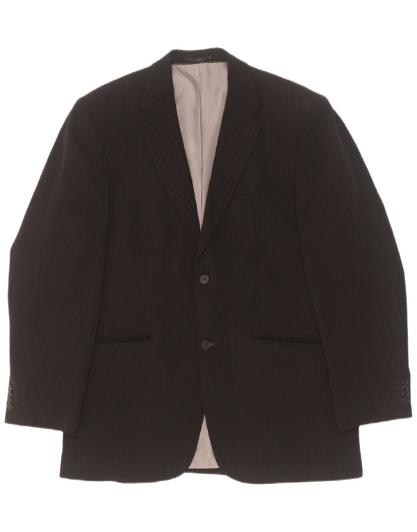 Angelo Litrico Jaqueta blazer masculina de 2 botões Reino Unido 40 listra preta grande