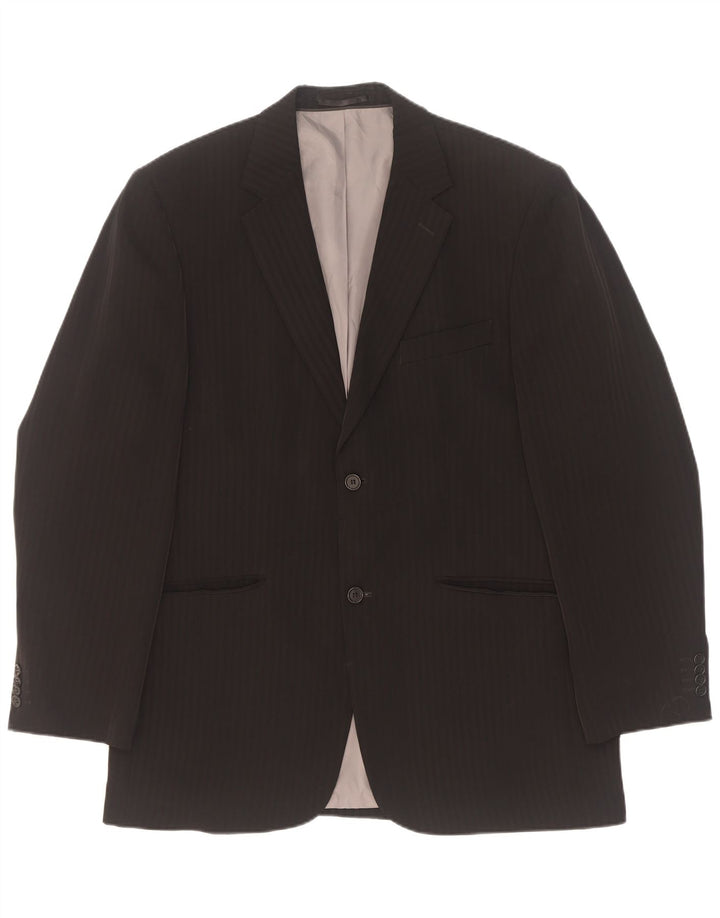 Angelo Litrico Jaqueta blazer masculina de 2 botões Reino Unido 40 listra preta grande