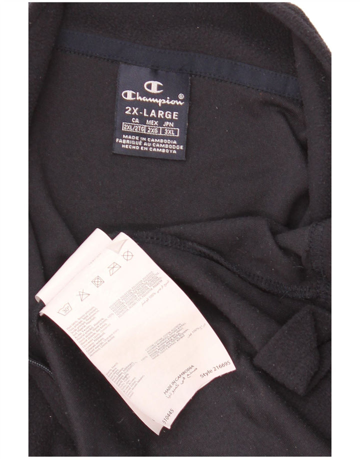 Jumper masculino Champion de lã com zíper e gola 2XL poliéster azul marinho