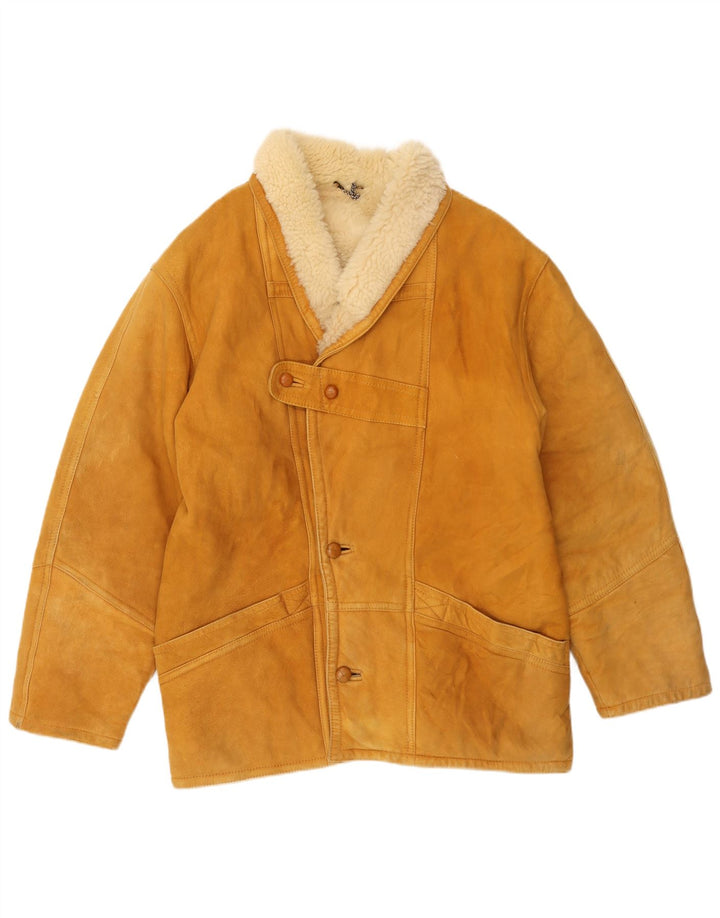 Jaqueta masculina VINTAGE Shearling IT 52 XL Bege Shearling