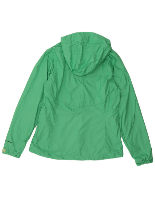 Jaqueta de chuva feminina com capuz Columbia UK 14 poliéster verde médio