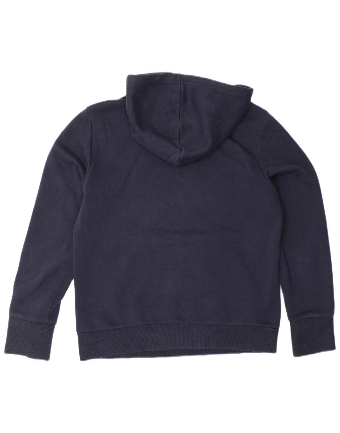 ADIDAS Womens Graphic Hoodie Jumper UK 12/14 Médio Azul Marinho Algodão