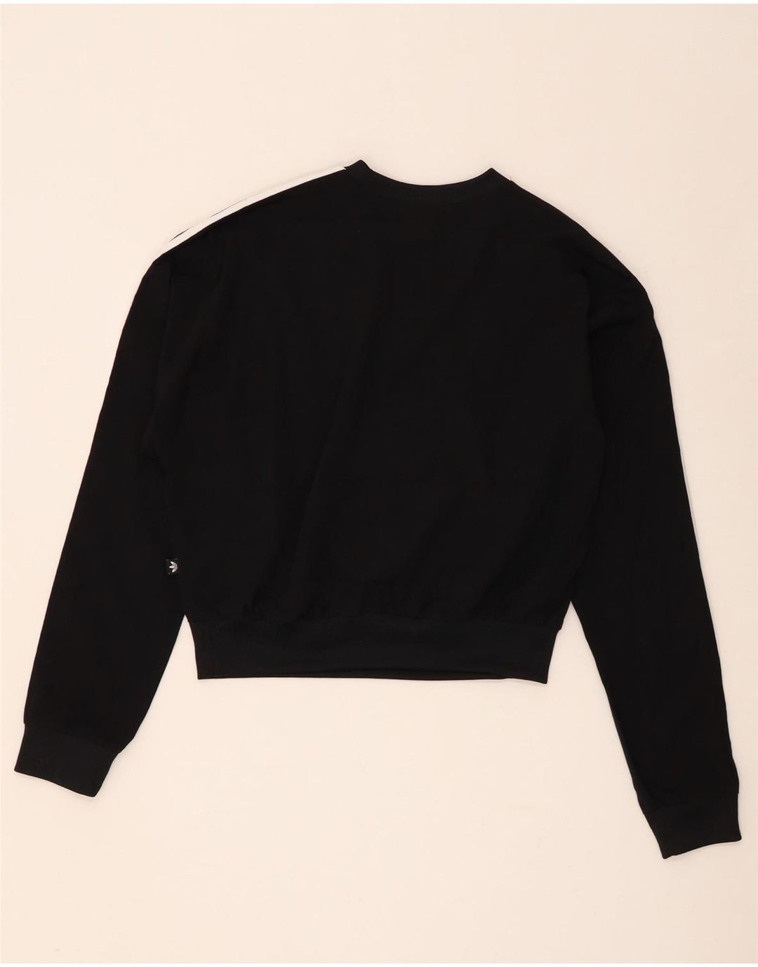 Adidas Womens Crop Oversized Moletom Jumper Reino Unido 8 Pequeno Poliéster Preto