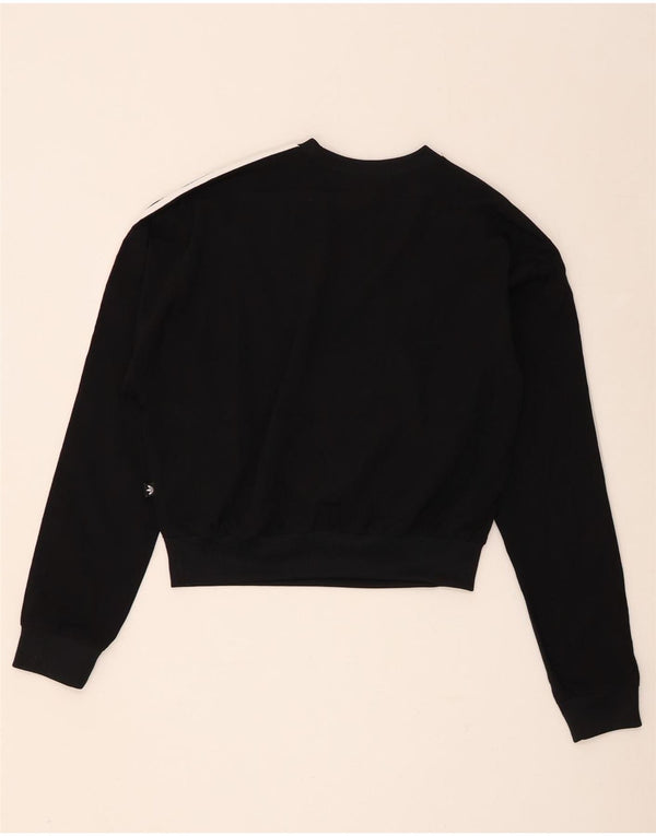 Adidas Womens Crop Oversized Moletom Jumper Reino Unido 8 Pequeno Poliéster Preto