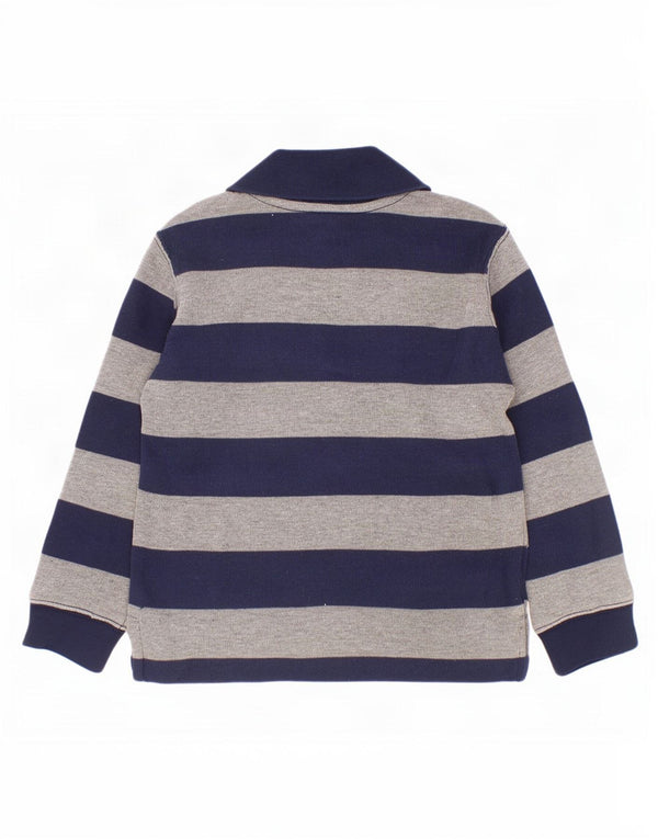 Polo Ralph Lauren Suéter masculino com zíper e gola 3-4 anos listrado azul marinho