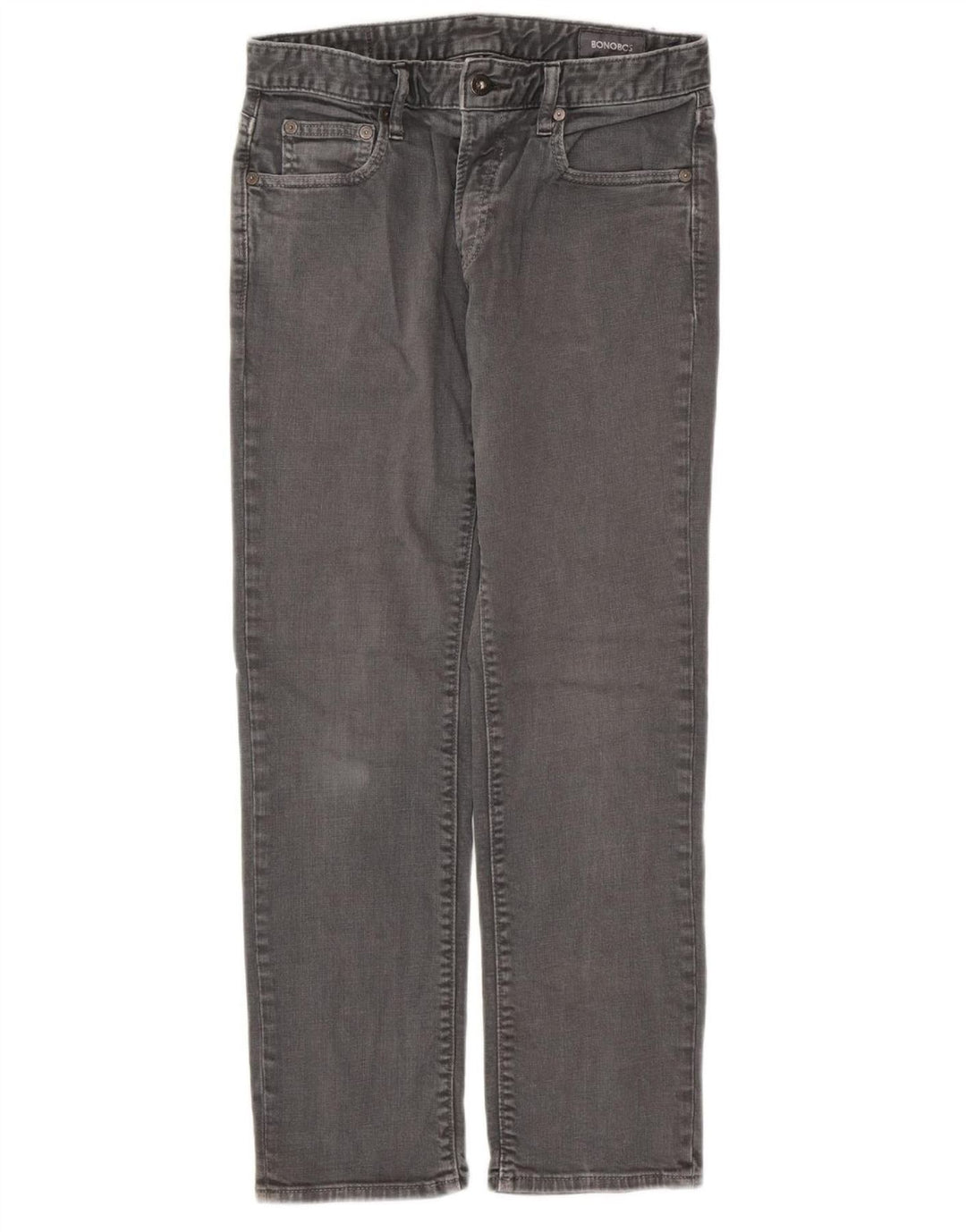 Calça jeans reta feminina BONOBOS W29 L30 algodão cinza