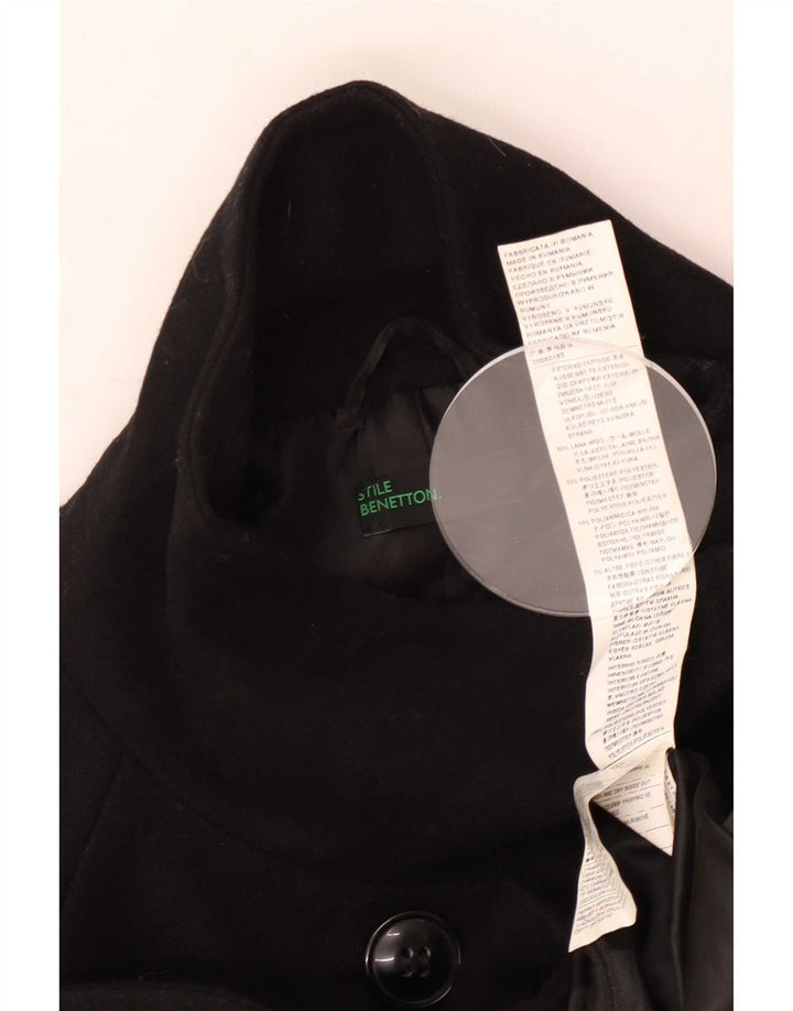 Casaco feminino Benetton Pea IT 46 grande lã preta