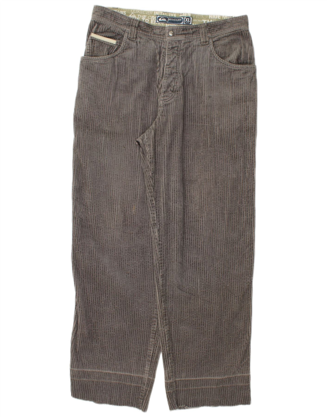 Calça masculina reta de veludo QUIKSILVER XL W36 L32 algodão cinza