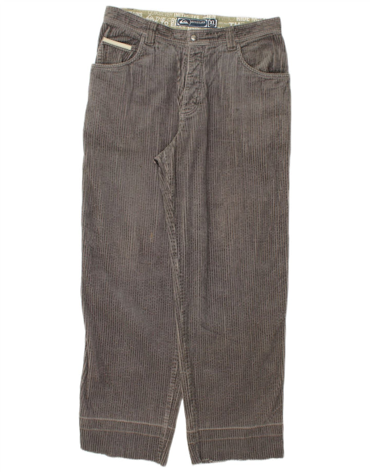 Calça masculina reta de veludo QUIKSILVER XL W36 L32 algodão cinza